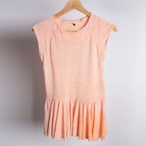 REBECCA TAYLOR Heather Pink Peplum Top